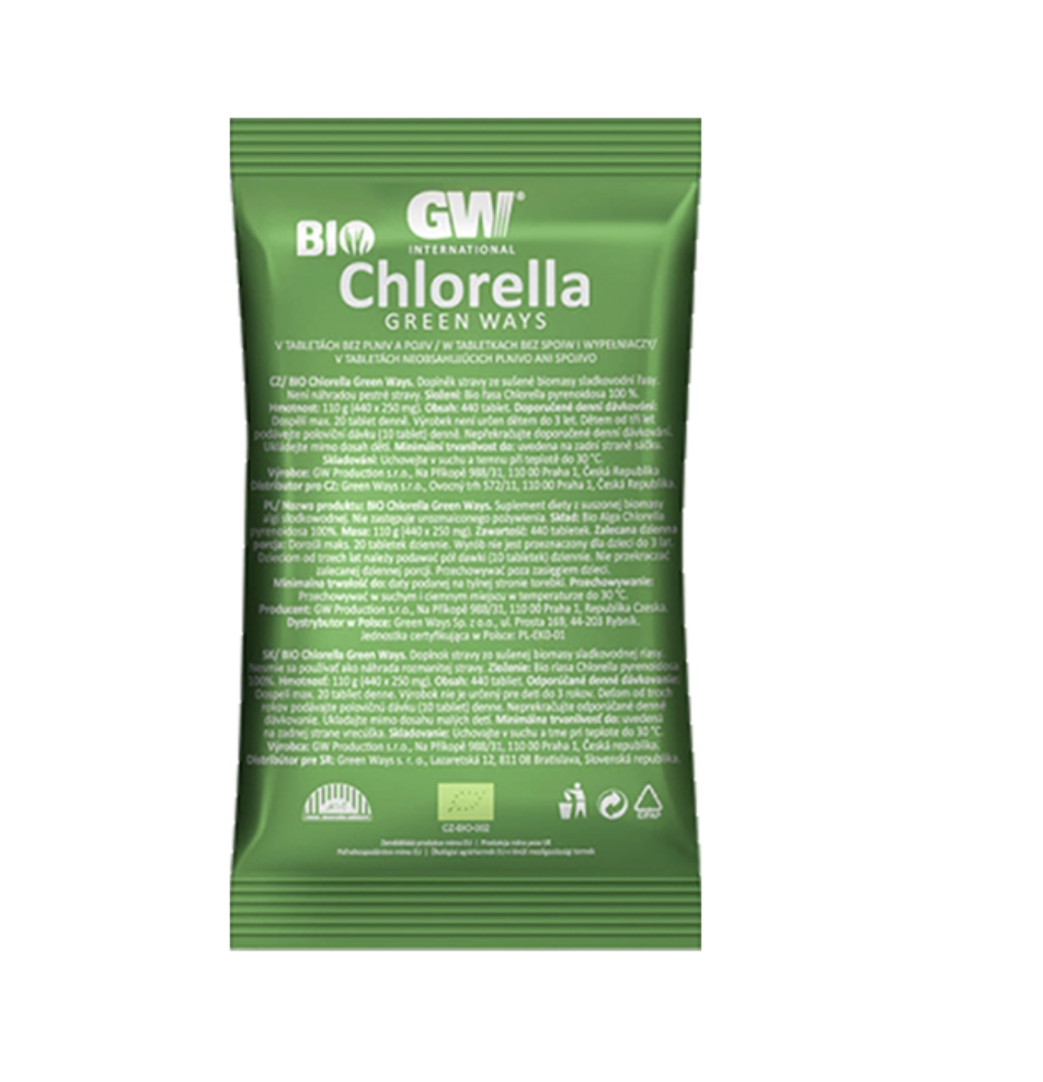 BIO CHLORELLA Green Ways – małe opakowanie - NA PRÓBĘ - saszetka 440 szt. (110 g)