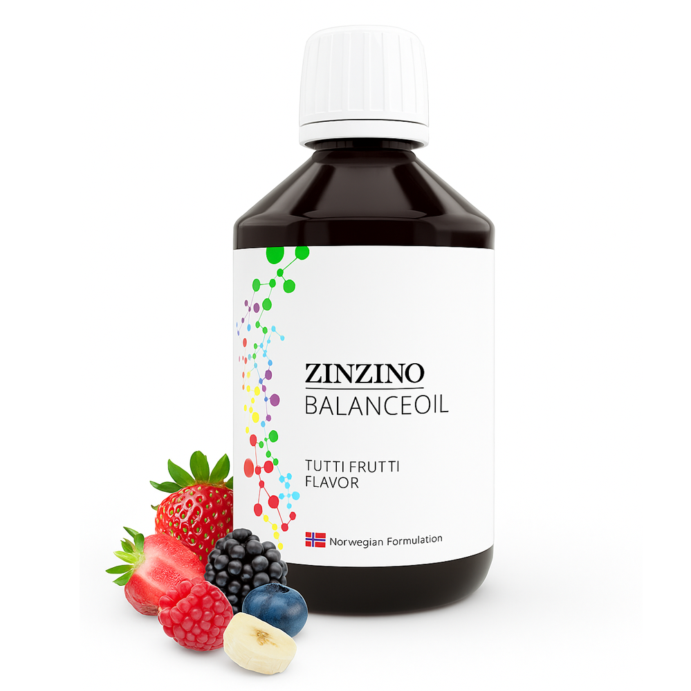 ZINZINO BalanceOil+ Olej Rybny Omega-3 o smaku Tutti Frutti - 300 ml